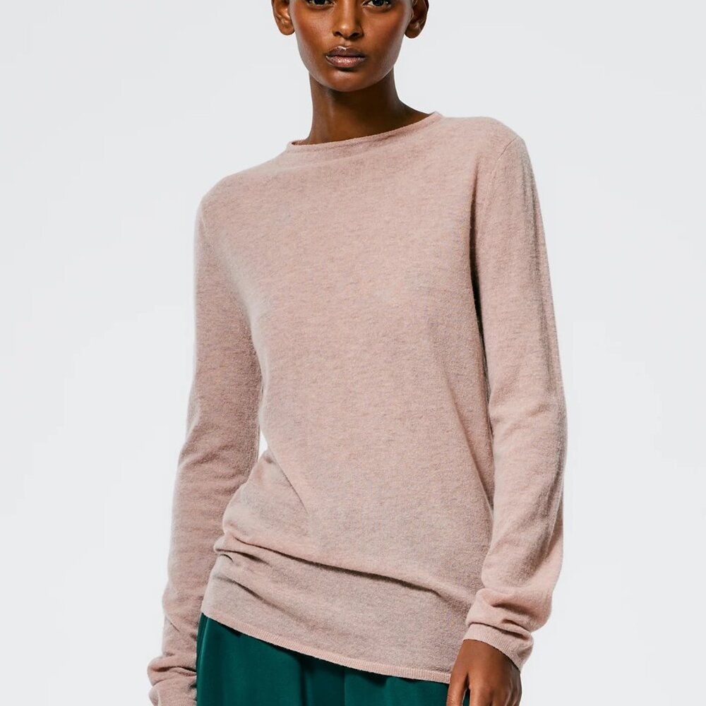 Tibi — Skinlike Mercerized Wool Soft Sheer Pullover — Size XL